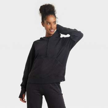 Women's 1/2 Zip Fleece Pullover - JoyLab™ Black XL