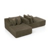Resenkos 2-Person Velvet Lounger Sofa, Compressed Packaging with No Assembly Needed, Plush Low-Profile Loveseat, - 4 of 4