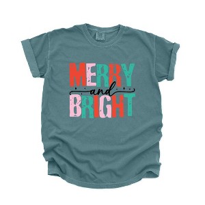 Simply Sage Market Women's Merry and Bright Colorful Short Sleeve Garment Dyed Tee - 1 of 4