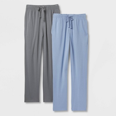 Hanes Premium Men's 2pk Woven Sleep Pajama Pants with Knit Waistband -  Black S