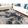 Ivory Black and Taupe Abstract Power Loom Area Rug - 2 of 4
