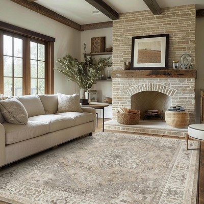 Abynow Medallion Faded Persian Indoor Area Rug