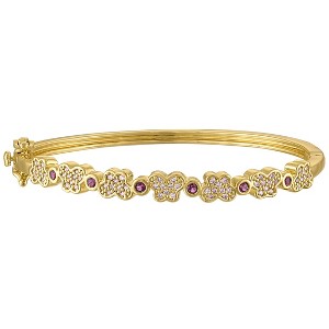 Junior Jewels 14K Gold Over Brass Cubic Zirconia Bracelet - 1 of 2