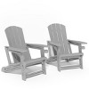 FURNIinspire Patio Accent Chairs Outdoor Folding 2PCS Chairs Adirondack Chair, Portable Chair With Handles For Backyard, Gray, 31.4"*29.6"*36.4" - 2 of 4