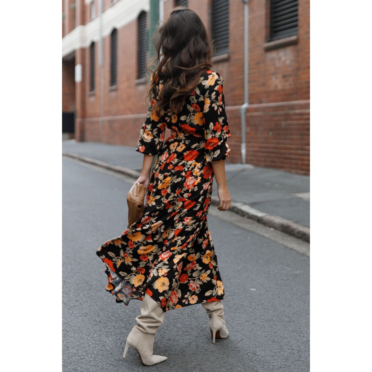 Petal and Pup Women's Wrap Jacket Maxi Dress - Black Floral S - thumbnail 2