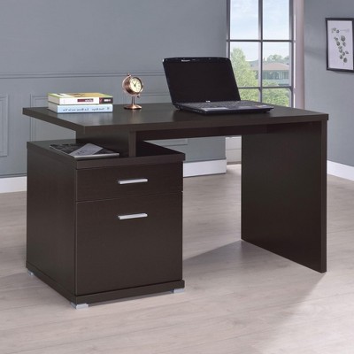 Sapphtopaz 47" Modern Office Desk with 2 Drawers Reversible Computer Desk with File Cabinet Executive Work Desk for Home Office, Bedroom