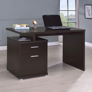 Sapphtopaz 47" Modern Office Desk with 2 Drawers Reversible Computer Desk with File Cabinet Executive Work Desk for Home Office, Bedroom - 1 of 4