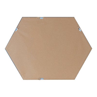 Sleek Hexagon Full-Length Black Vanity Mirror 35.7" x 27.5"