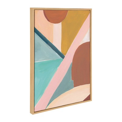 Teotitlan Valley Abstract Landscape Canvas in Natural Frame