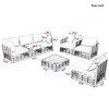 CAVINAS 7-Piece Metal Patio Seating Sets, All-Weather Garden Conversational Furniture Set with Thick Cushions and Coffee Table, White - 3 of 4