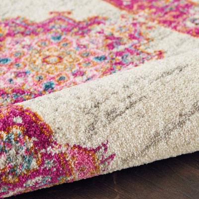 Handmade Blue Floral Synthetic 12'x15' Easy Care Area Rug