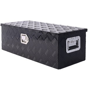 30 Inch Aluminum Truck Bed Toolbox Waterproof Storage Pick Up Truck Bed RV Trailer Toolbox With Side Handle Lock Keys - 1 of 4