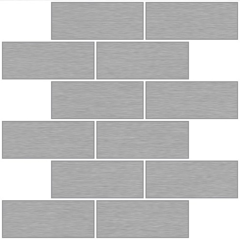 Inhome Metro Brushed Peel & Stick Backsplash Tile Wallpaper Silver : Target