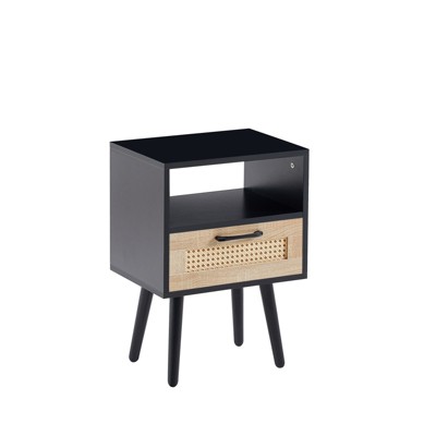 DSVIMOY End Tables, Retro Side Table, Modern Small Round Tea Table, Pedestal Side End Table for Living Room, Natural Wood, 19.9"*19.9"*23.4"