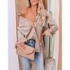 Coolmee Women's Corduroy Button Down Shirts Boyfriend Long Sleeve Oversized Blouses Tops - 2 of 4