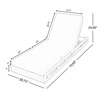 VisioGear Lounge Chaise Set with Headrest and Cream & Triple Fold Lounge Cushions for Poolside, Patio, Cream&Teak, 79"*28.75"*34" - 3 of 4
