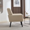 Ridstar Upholstered Modern Soft Lounge Chair & Accent Chair With Arm Support And Solid Leg-White - 4 of 4