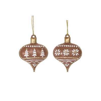 C&F Home Brown Ornaments, Set of 6