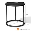 Crestlive Products Patio Side Table, Chaise Lounge Table, Snack End Table, Metal Round Coffee Bistro Table for Indoor Outdoor (Black) - 2 of 4