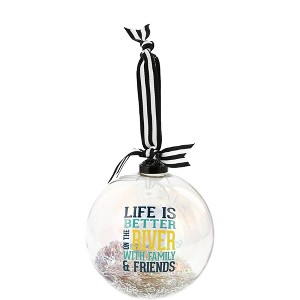 Pavilion Gift Company - On the River - 4" Iridescent Glass Ornament - Tree Ornaments - 1 of 4