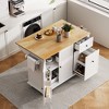 Bella Depot 53.94'' Kitchen Island Cart with Drop Leaf on Wheels, Kitchen Storage Cart with Spice Rack - 4 of 4