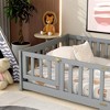 Sapphtopaz Kids Bed Frame, Rubber Wood Floor Bed with Safety Guardrails for Toddlers & Kids' Bedrooms (Twin/Full Size) - 4 of 4