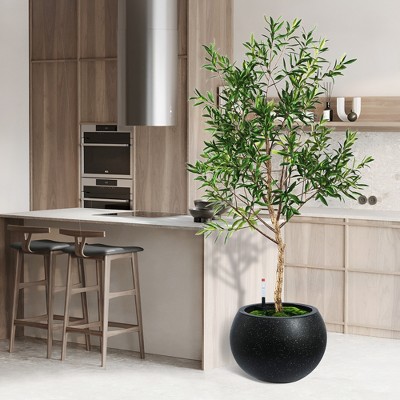 Spherical Self Watering Pots Plant Pots with Built-in Drainage & Water Level Monitor for Patio, Porch, Living Room, Home Office
