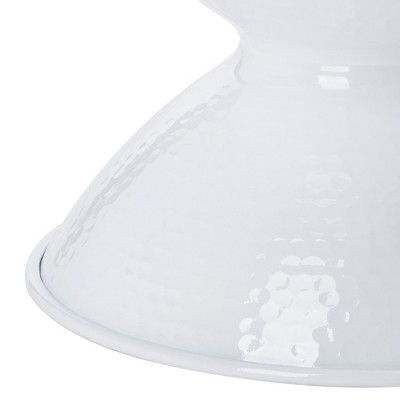 White Round Wood and Metal Accent Table