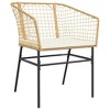 vidaXL 3-Piece Patio Dining Set with Cushions - Brown PE Rattan & Tempered Glass for Garden/Backyard/Patio - 4 of 4