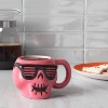 14.8 fl oz Halloween Earthenware Figural Skull Mug Pink - Hyde and EEK! Boutique™: Microwave & Dishwasher Safe Drinkware - 2 of 3
