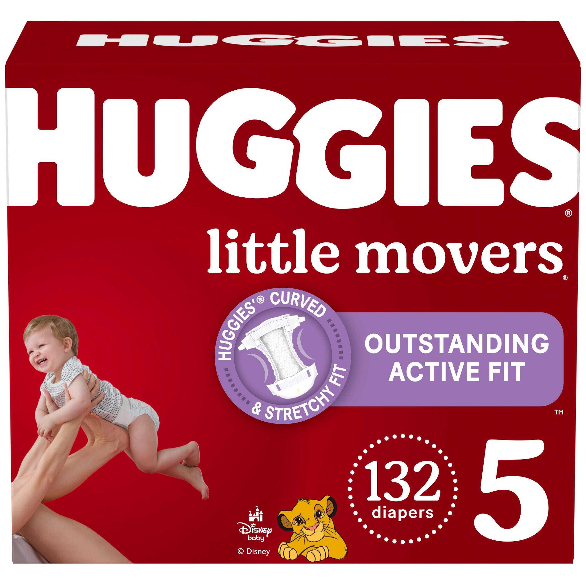 Huggies Little Movers Active Fit Diapers  - Size 5 - 132ct