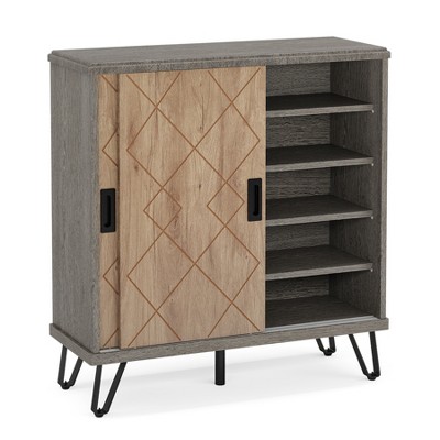 Tribesigns 5-Tier Shoe Cabinet with Sliding Doors