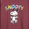 Women's - Peanuts - Snoopy Sketchy Lightweight French Terry Wide Neck Long Sleeve Shirt - 2 of 4
