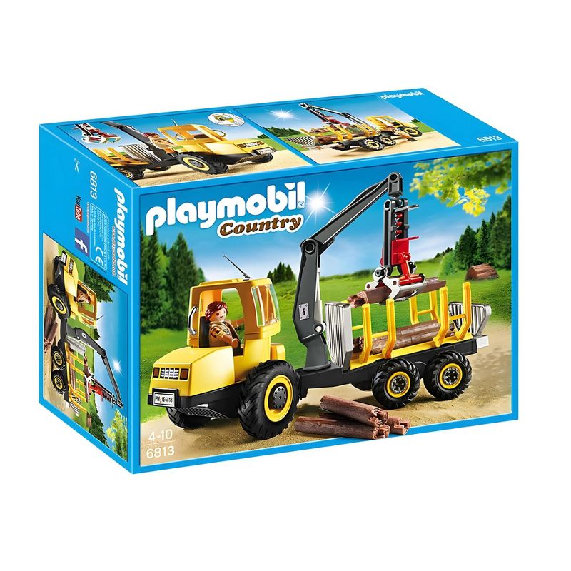 Playmobil Playmobil 6813 Timber Transporter with Crane Building Set, 3 of 8