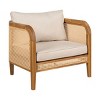 1pc Outdoor Patio Arm Chair, Acacia Wood & Wicker Frame with Cushions, Weather-Resistant Garden Seating for Porch or Deck - Coolbibila - 2 of 4