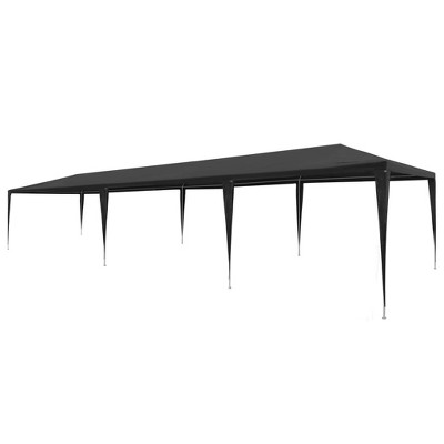 vidaXL Large Outdoor Party Tent - PE Anthracite 9.8'x29.5' Canopy, UV and Water-Resistant with Steel Frame