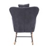 Teddy Upholstered Nursery Rocking Chair, Ergonomic Rocker for Living Room or Bedroom with Soft Cushioned Seat - 3 of 4
