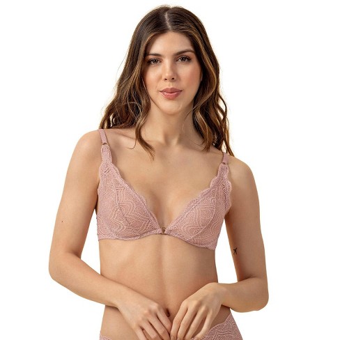 Leonisa Sheer Lace Bralette with Underwire - Pink S