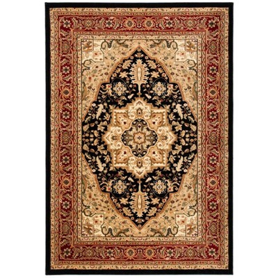 Lyndhurst Red and Black Synthetic 6' x 9' Hand-Knotted Area Rug
