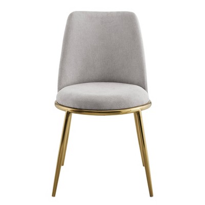 Metal Base Fabric Accent Chair Gray - HomeFare