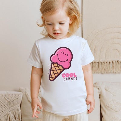 The Juniper Shop SmileyWorld Cool Summer Ice Cream Pink Toddler Short Sleeve Tee
