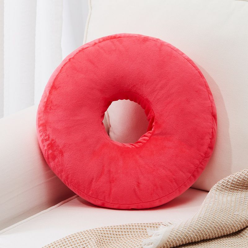 Cheer Collection 16" Round Donut Shaped Throw Pillow, 1 of 7