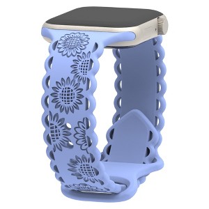 HTUTWOO Apple Watch Band Sunflower Engraved Band 38mm 40mm 41mm,Lace Hollow-out Strap for iWatch Series 9 8 6 5 4 3 2 1 Ultra - 1 of 4