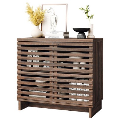 Buffet Cabinet with Storage, Modern Farmhouse Sideboard Buffet Cabinet with Height Adjustable Shelf