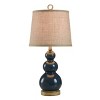 Nautical Blue Table Lamp with Burlap Shade and Circle Faux Rope Finial - StyleCraft: Polyresin & Glass Base, UL Listed - 2 of 4