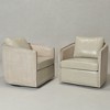 KINWELL 100% Top Grain Genuine Leather Swivel Armchair, Set of 2 - 3 of 4