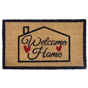 Gardenised Heavy Duty Coco Coir Doormat with Non Slip PVC Baking Embossed Welcome Design Coconut Fiber Floor Mat 18x30" - 1 of 4
