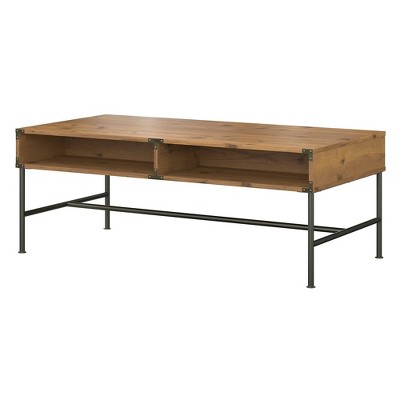 Ironworks Coffee Table Vintage Golden Pine - Kathy Ireland Home