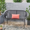 Outdoor PE Rattan Loveseat with Metal Frame,Patio Basket Loveseat with Hammock Weave,Wicker Loveseat for Garden or Backyard-Cuddlewood - 2 of 4