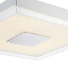 Possini Euro Design Modern Ceiling Light Flush Mount Fixture 14" Wide Chrome LED Square Crystal Sand Clear Acrylic Ring for Bedroom Kitchen Hallway - 3 of 4